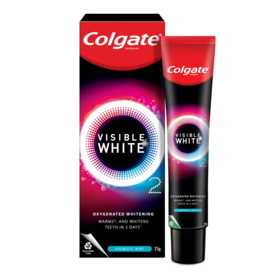 Colgate Visible White O2 Teeth Whitening Toothpaste - Enamel Safe & Aromatic Mint