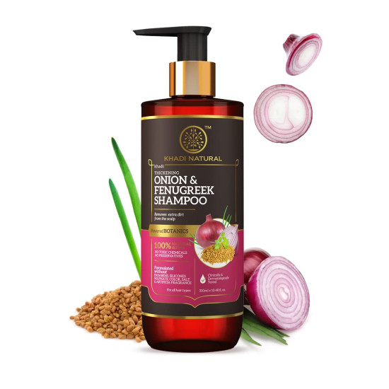 Khadi Natural Onion & Fenugreek Shampoo - Sulphate Free, Hair Growth Formula