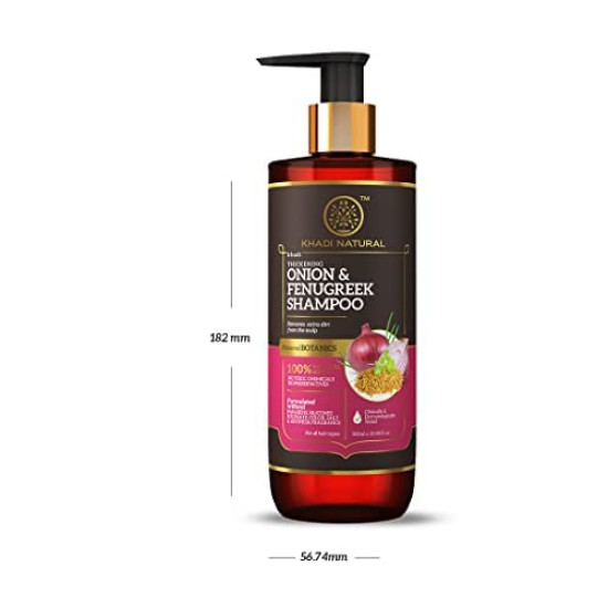 Khadi Natural Onion & Fenugreek Shampoo - Sulphate Free, Hair Growth Formula