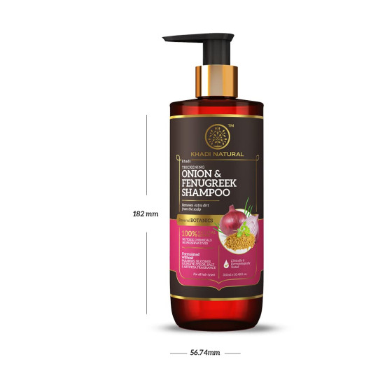 Khadi Natural Onion & Fenugreek Shampoo - Sulphate Free, Hair Growth Formula