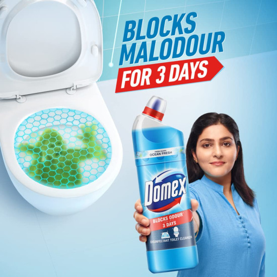 Domex Fresh Guard Disinfectant Toilet Cleaner - Ocean Fresh - Freshness for 100 Flushes Domex Fresh Guard Disinfectant Toilet Cleaner - Ocean Fresh - Freshness for 100 Flushes