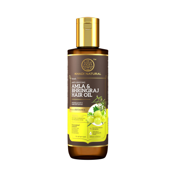 Khadi Natural Amla & Bhringraj Hair Oil - Herbal Oil for Boosting Hair Growth