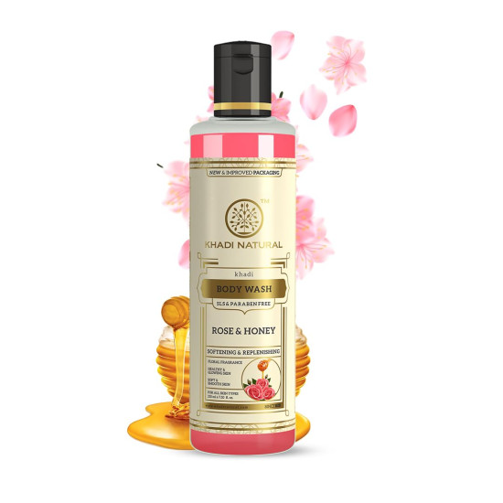 Khadi Natural Rose & Honey Body Wash - Cleaner and Glowing Skin
