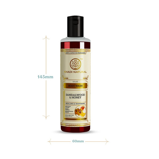 Khadi Natural Sandalwood & Honey Body Wash - Gentle Cleanser for Healthy Skin
