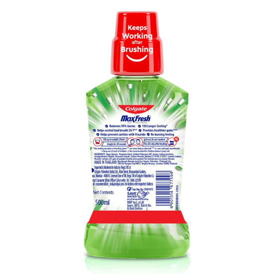 Colgate Maxfresh Plax Antibacterial Mouthwash - 24/7 Fresh Breath