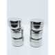 Stainless Steel Flat Steel Dabbi/Fridge Container 25 ml (Pack of 10)
