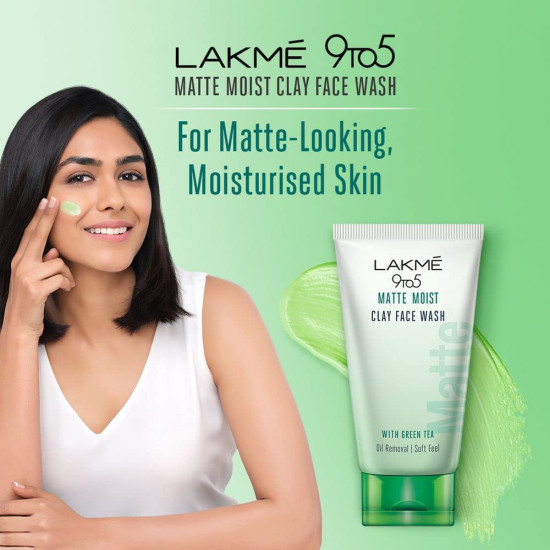Lakme 9to5 Matte Moist Clay Facewash - Oil Removal & Refreshing Matte Skin