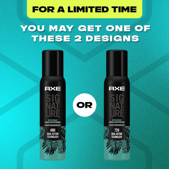 Axe Signature Mysterious Long Lasting No Gas Body Deodorant For Men - Tropical Green Fragrance