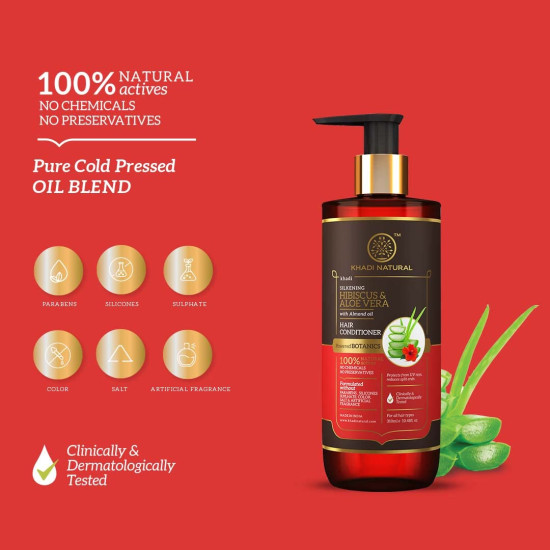 KHADI NATURAL Hibiscus & Aloe Vera Hair Conditioner - Frizz Free & Hair Fall Control
