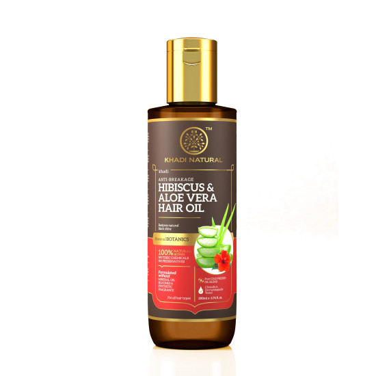 Khadi Natural Hibiscus & Aloe Vera Hair Oil - Anti-Breakage Formula