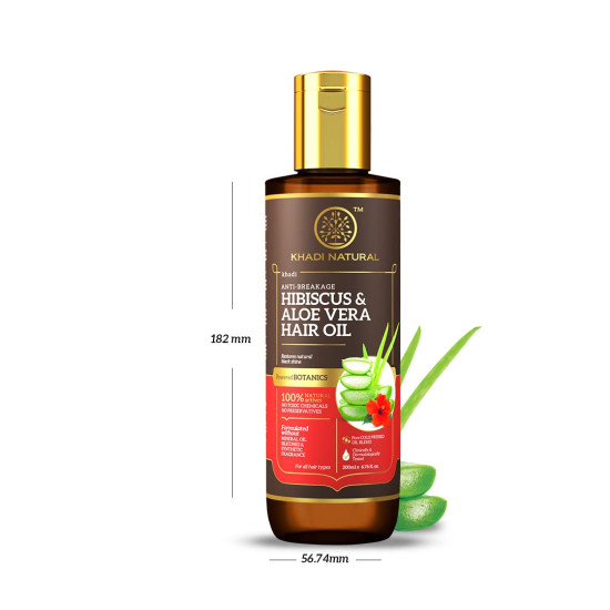 Khadi Natural Hibiscus & Aloe Vera Hair Oil - Anti-Breakage Formula