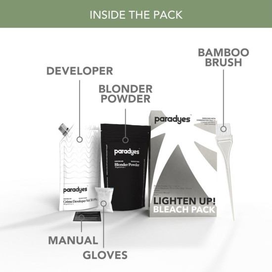 Paradyes Lighten Up! Bleach Pack 30 Vol. - Enriched with Flax, Almond & Olive Oils