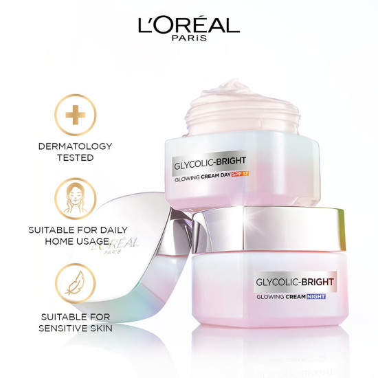 L'Oreal Paris Glycolic Bright Day Cream - Skin Brightening with SPF 17
