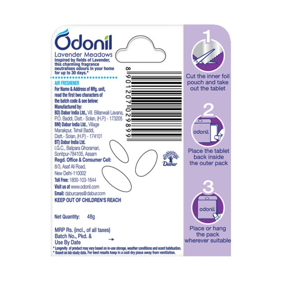Odonil Bathroom Air Freshener Blocks - Lavender Meadow - Long Lasting Fragrance