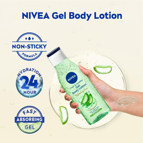 NIVEA Gel Body Lotion 390 ml - 24H Hydration with Aloe Vera