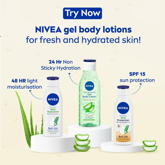 NIVEA Gel Body Lotion 390 ml - 24H Hydration with Aloe Vera