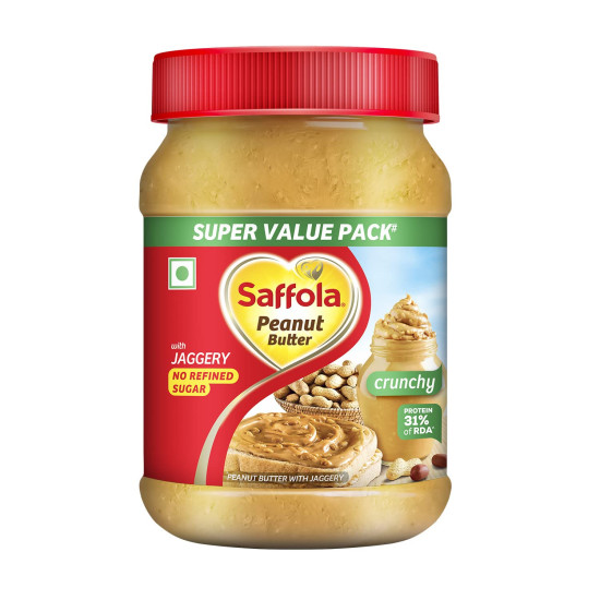 Saffola Peanut Butter Crunchy - High Protein & Jaggery Sweetened