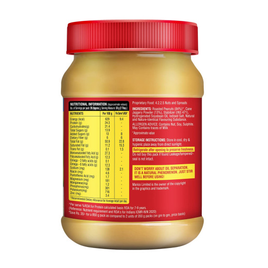 Saffola Peanut Butter Crunchy - High Protein & Jaggery Sweetened