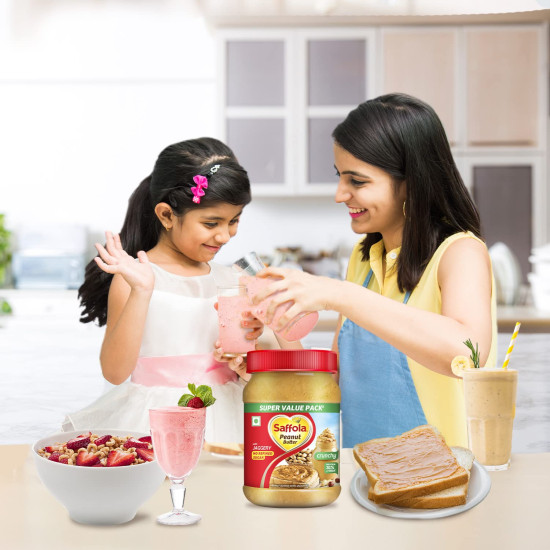 Saffola Peanut Butter Crunchy - High Protein & Jaggery Sweetened