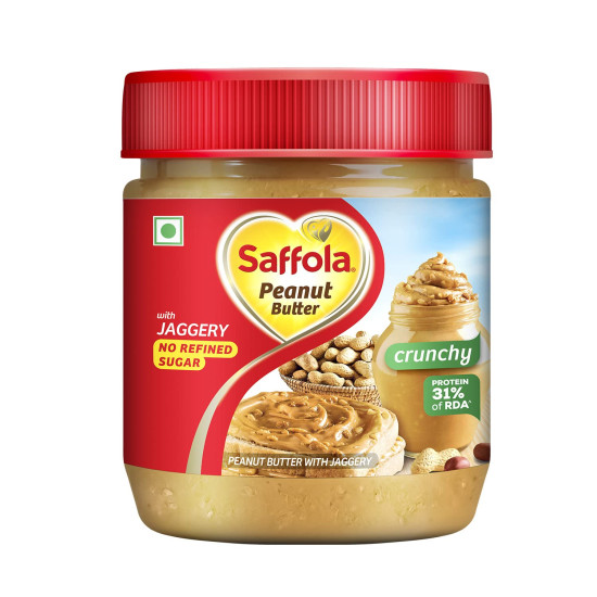 Saffola Peanut Butter Crunchy - High Protein, No Refined Sugar