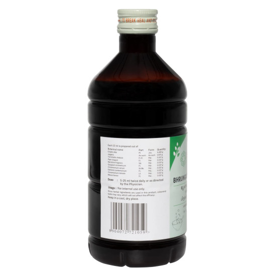 SITARAM Ayurveda Bhringrajasava 450 Ml - Ayurvedic Hair, Liver & Skin Care Syrup