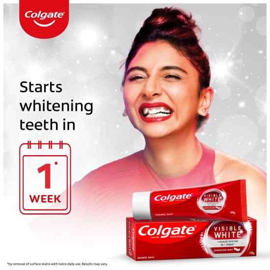 Colgate Visible White 165g Toothpaste - Teeth Whitening & Enamel Protection