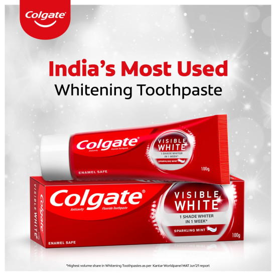 Colgate Visible White 165g Toothpaste - Teeth Whitening & Enamel Protection