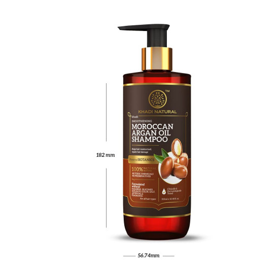 Khadi Natural Moroccan Argan Shampoo - Moisturizing & Repairing Formula for All Hair Types