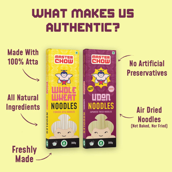 MasterChow Healthy Atta Noodle Pack of 2 - 100% Organic Atta