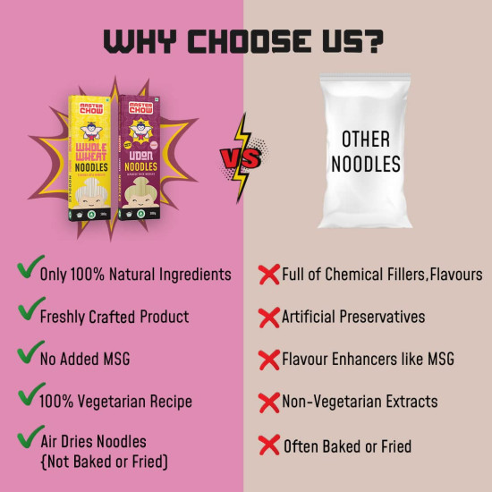 MasterChow Healthy Atta Noodle Pack of 2 - 100% Organic Atta