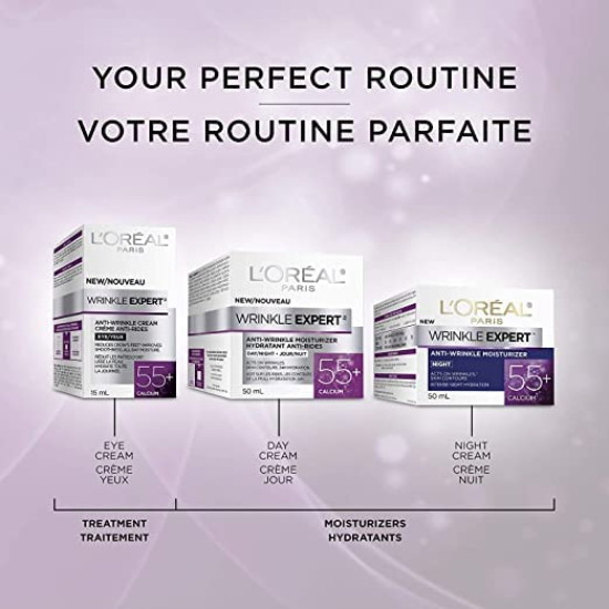 L'Oreal Paris 55+ Calcium Night Cream - Anti-Wrinkle Formula