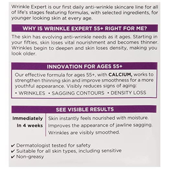 L'Oreal Paris 55+ Calcium Night Cream - Anti-Wrinkle Formula