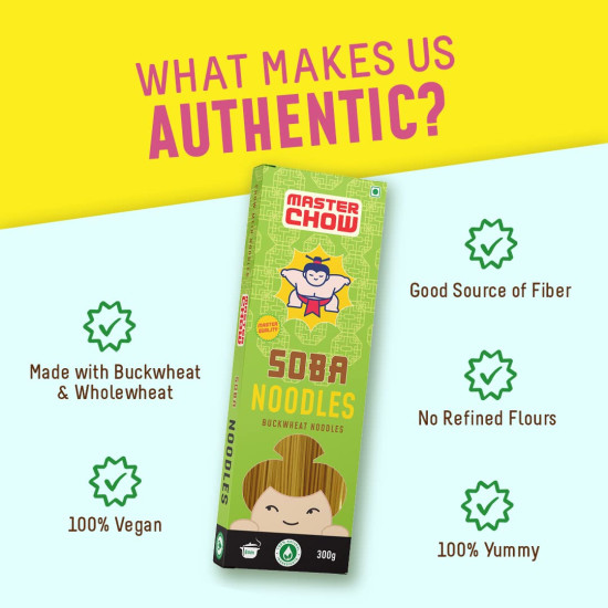MasterChow Healthy Soba Noodles - 70% Buckwheat & 30% Whole Wheat