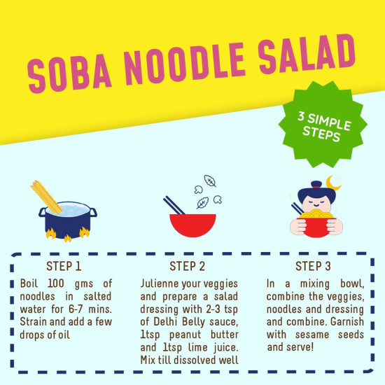MasterChow Healthy Soba Noodles - 70% Buckwheat & 30% Whole Wheat