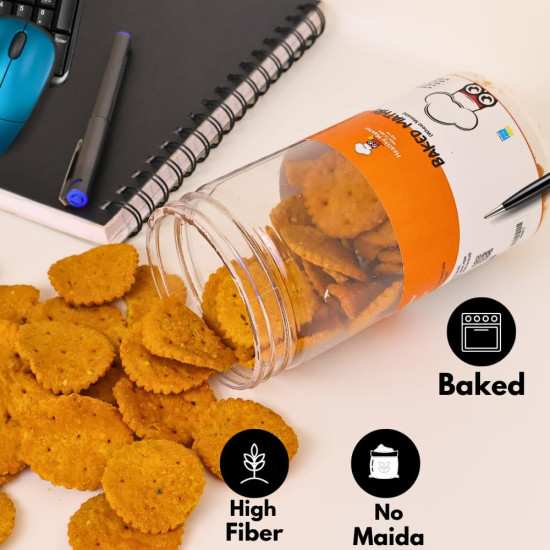 HEALTHY MASTER Baked Wheat Masala Mathri - Rich in Protein & Low GI