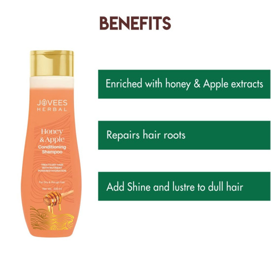 Jovees Herbal Honey & Apple Conditioning Shampoo - Frizz Control & Hair Repair