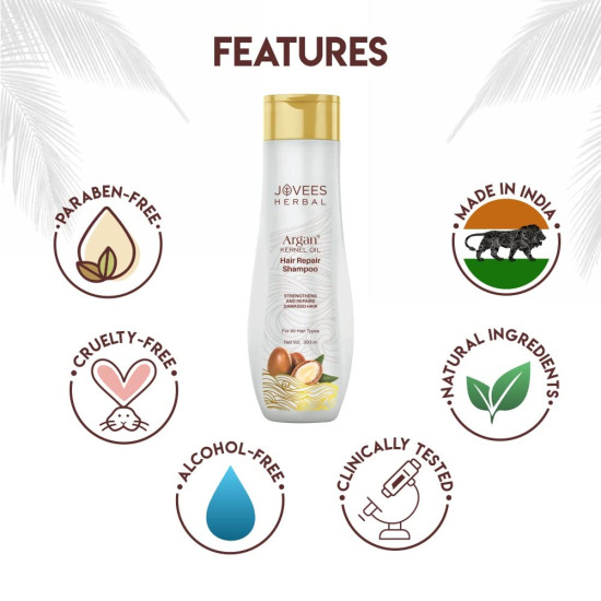 Jovees Herbal Argan Kernal Oil Hair Repair Shampoo - Strengthen & Repair