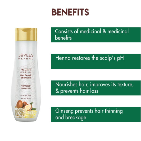 Jovees Herbal Argan Kernal Oil Hair Repair Shampoo - Strengthen & Repair