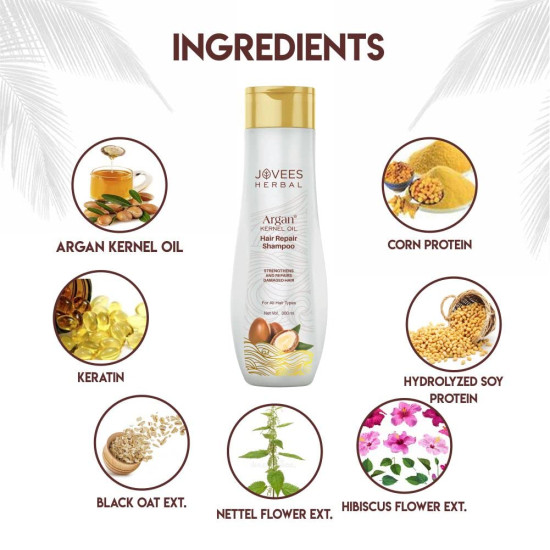 Jovees Herbal Argan Kernal Oil Hair Repair Shampoo - Strengthen & Repair