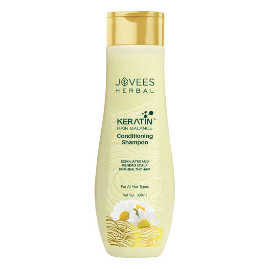 Jovees Keratin Hair Balance Conditioning Shampoo - Exfoliates and Renews Scalp