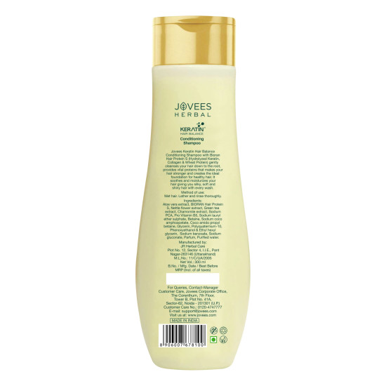 Jovees Keratin Hair Balance Conditioning Shampoo - Exfoliates and Renews Scalp