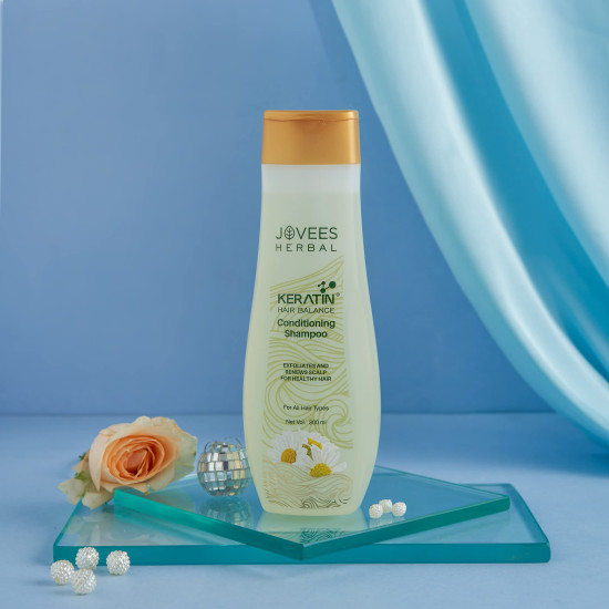 Jovees Keratin Hair Balance Conditioning Shampoo - Exfoliates and Renews Scalp