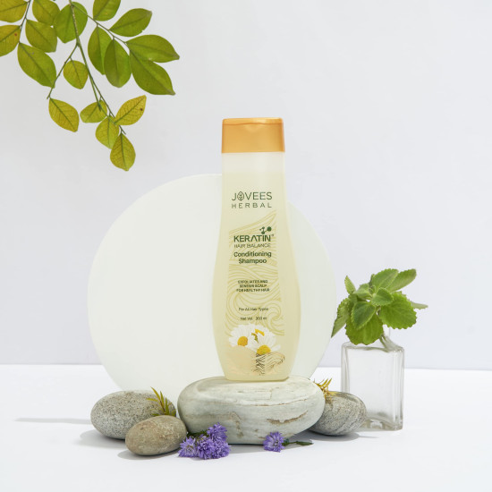 Jovees Keratin Hair Balance Conditioning Shampoo - Exfoliates and Renews Scalp
