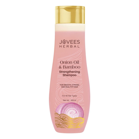 Jovees Herbal Red Onion Oil & Bamboo Strengthening Shampoo - Smooth, Strong, Healthy Hair