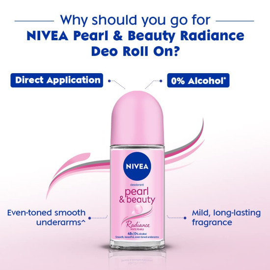 Nivea Women Deodorant Roll On Pearl & Beauty Radiance - Eventoned Smooth Underarms