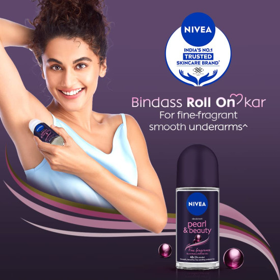 NIVEA Women Deodorant Roll On Pearl & Beauty - Smooth & Fragrant Underarms