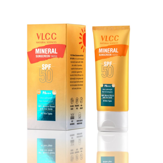 VLCC Mineral Sunscreen Tinted SPF 50 PA+++ - Ultra Lightweight & Non-Comedogenic
