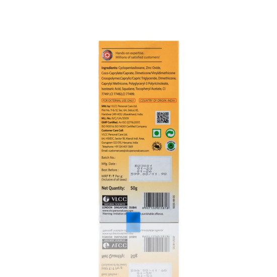 VLCC Mineral Sunscreen Tinted SPF 50 PA+++ - Ultra Lightweight & Non-Comedogenic