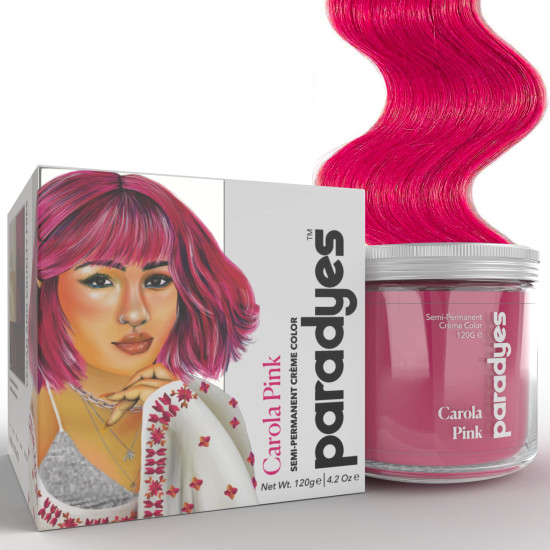 Paradyes Semi-permanent Carola Pink Hair Colour - Infused with Aloe-vera & Natural Ingredients