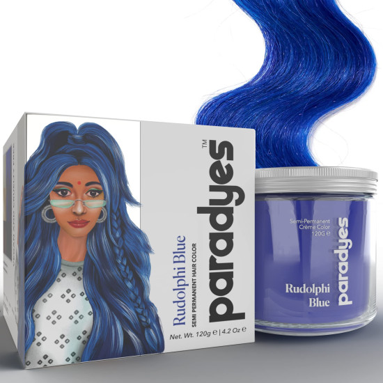Paradyes Semi-permanent Rudolphi Blue Hair Colour - Aloe-vera Infused